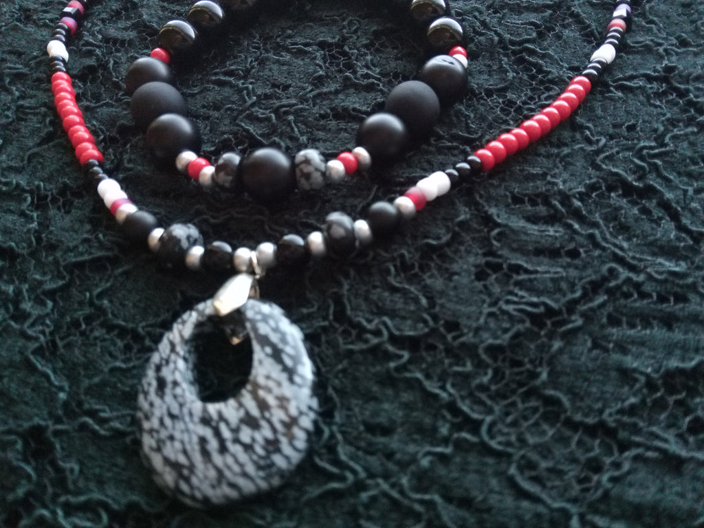A REAL ONE ( SNOWFLAKE OBSIDIAN HIS&HERS SET )