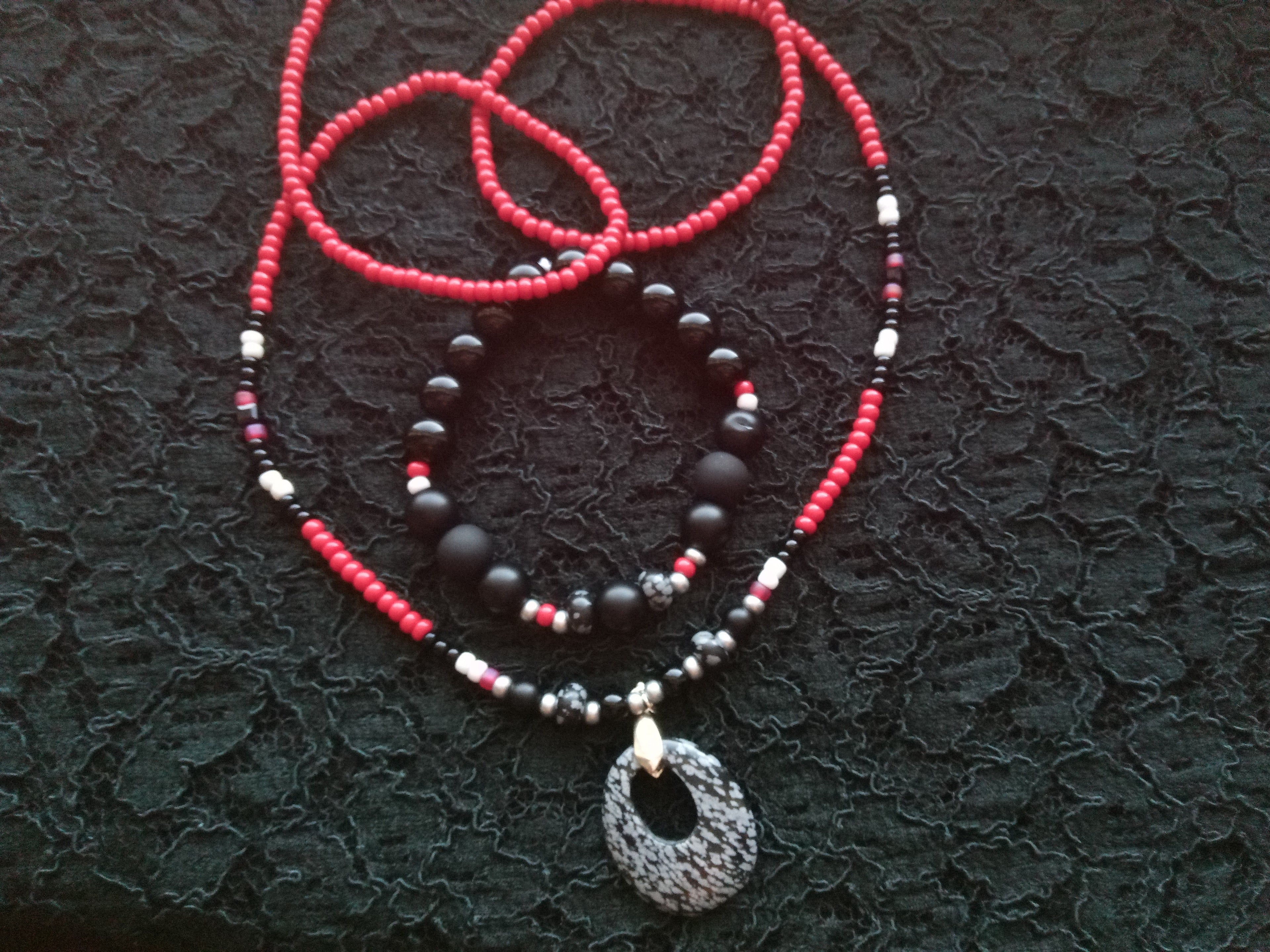 A REAL ONE ( SNOWFLAKE OBSIDIAN HIS&HERS SET )