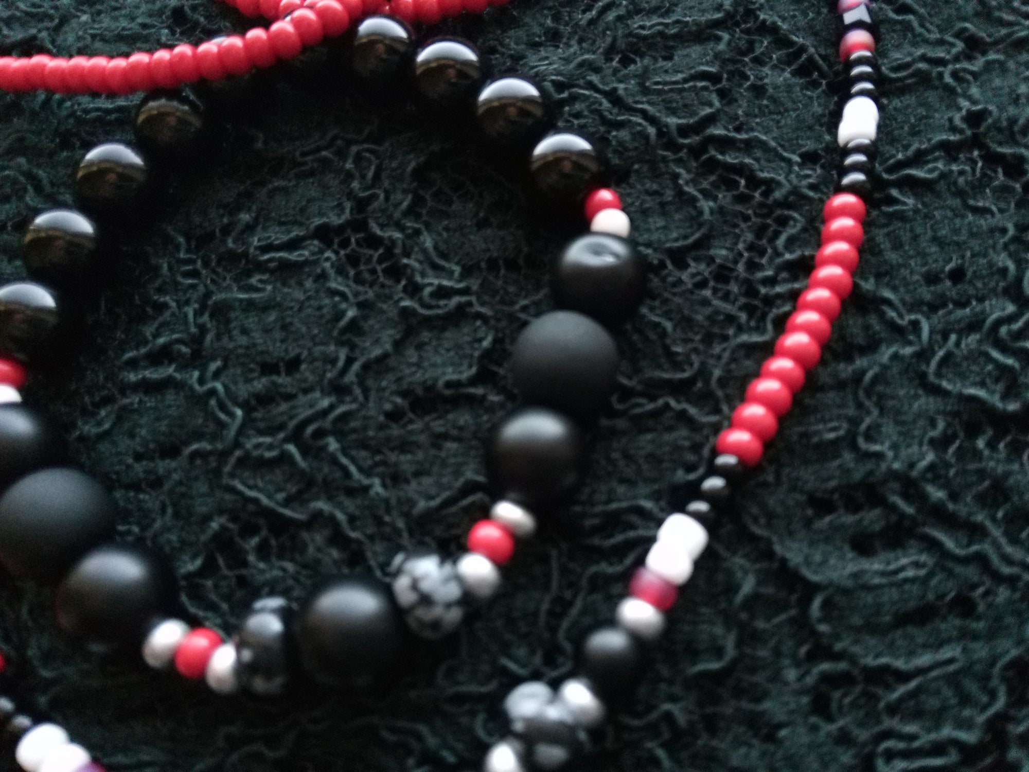 A REAL ONE ( SNOWFLAKE OBSIDIAN HIS&HERS SET )