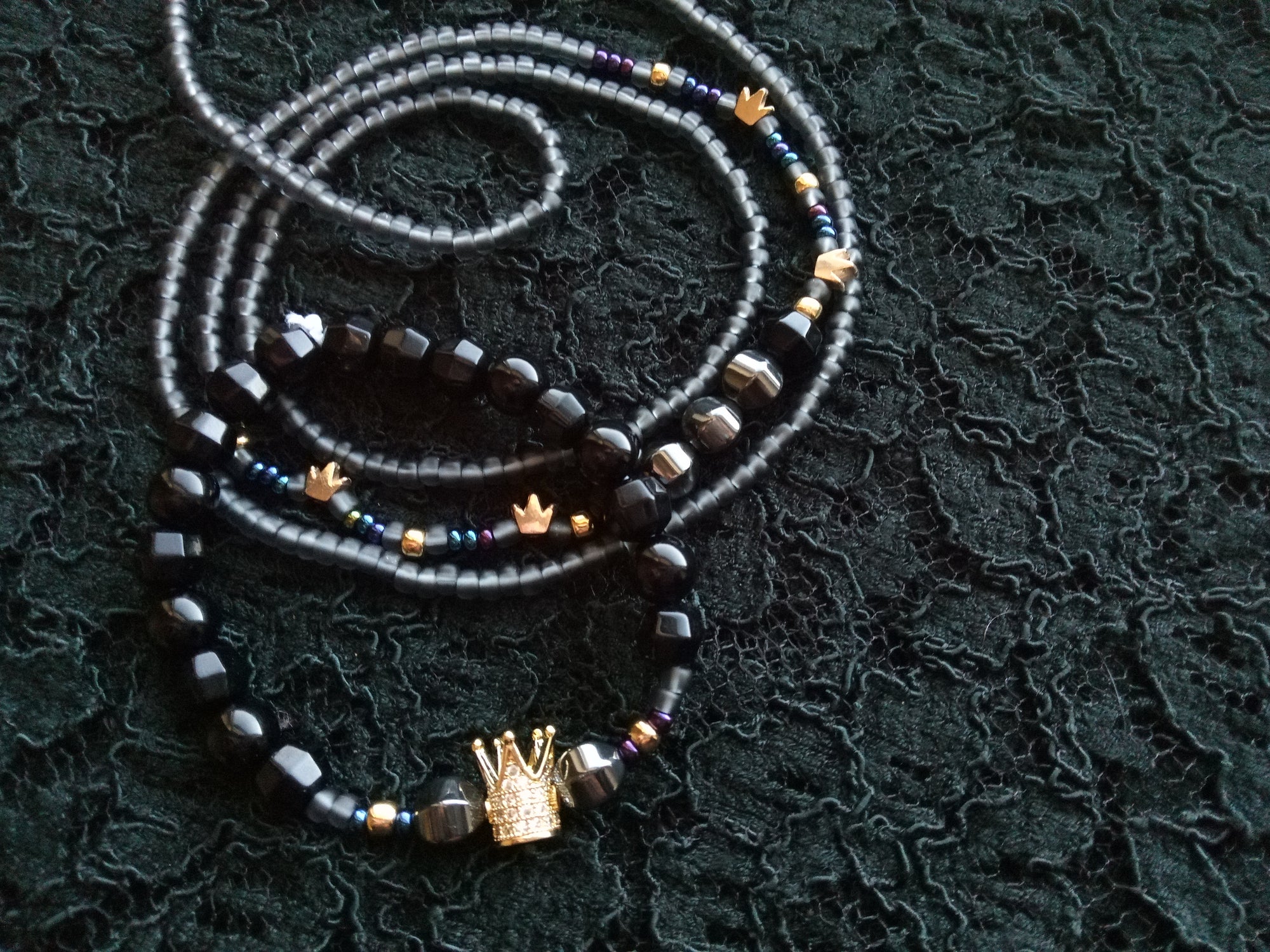 HIS QUEEN ...HER KING ( HEMATITE HIS&HERS SET )