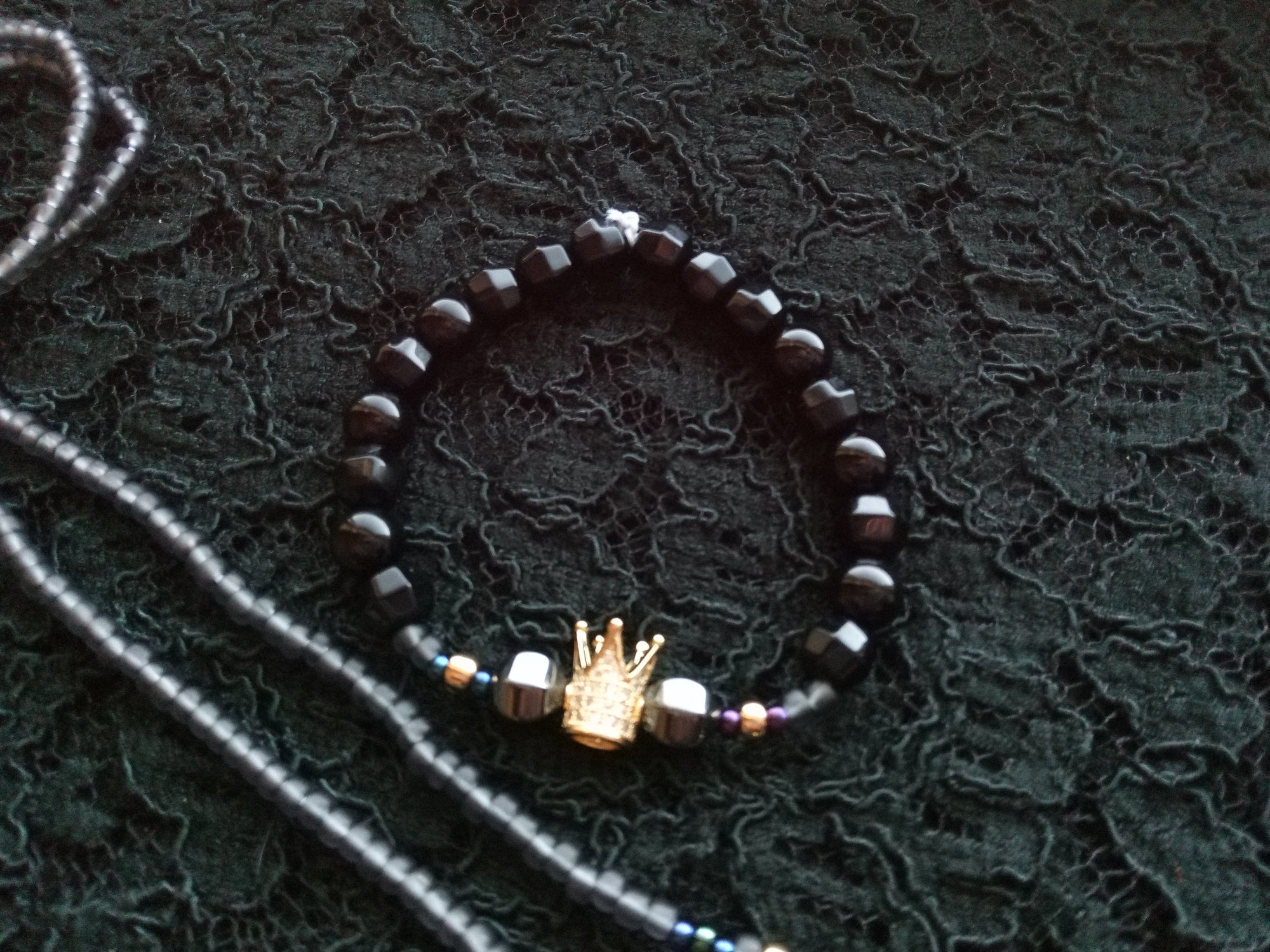 HIS QUEEN ...HER KING ( HEMATITE HIS&HERS SET )