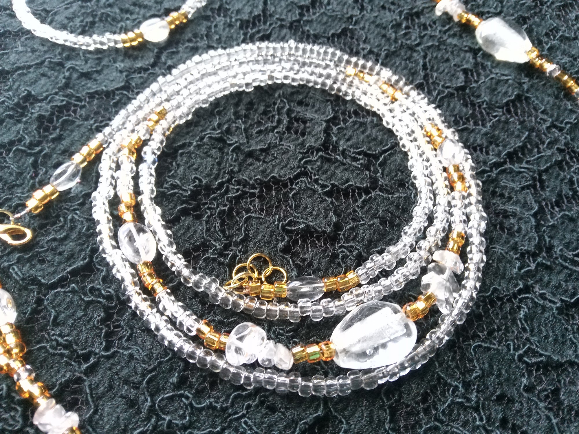 GOLD CRYSTALS ( CLEAR QUARTZ SET )