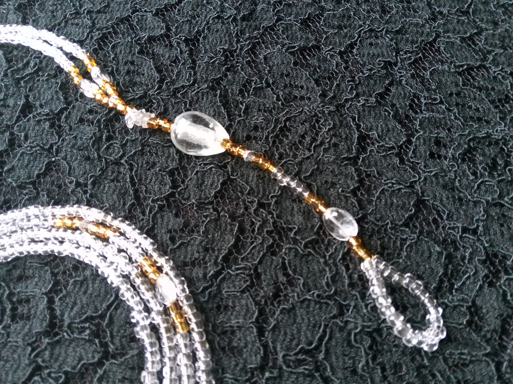 GOLD CRYSTALS ( CLEAR QUARTZ SET )