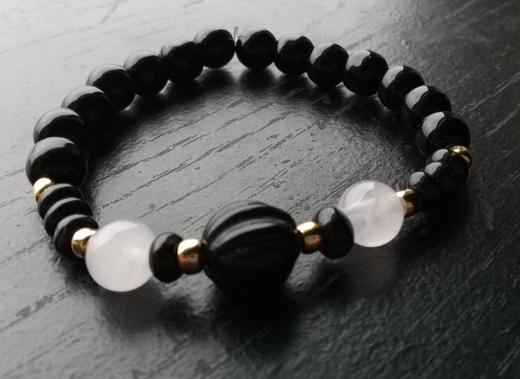 HIS LOVE ~ HER PROTECTION ( rose quartz & onxy )