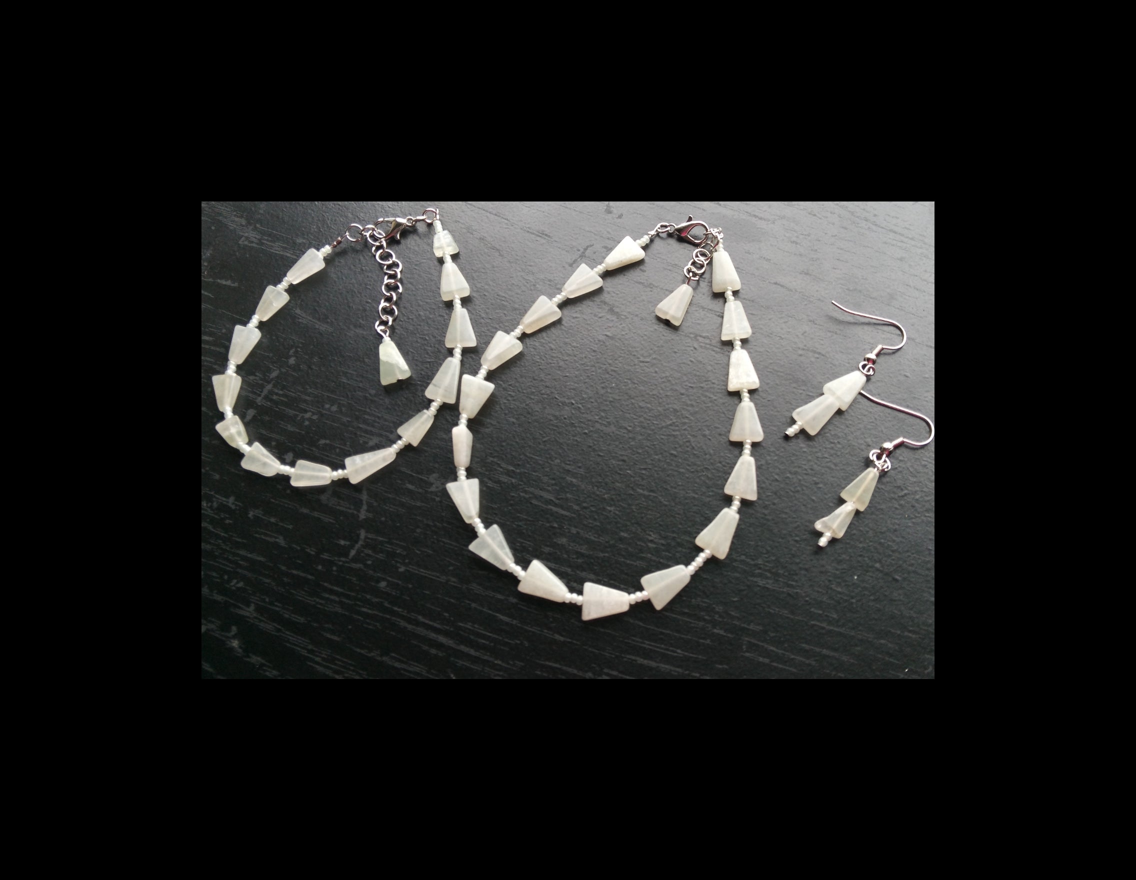 GREEN AVENTURINE anklet bracelet set