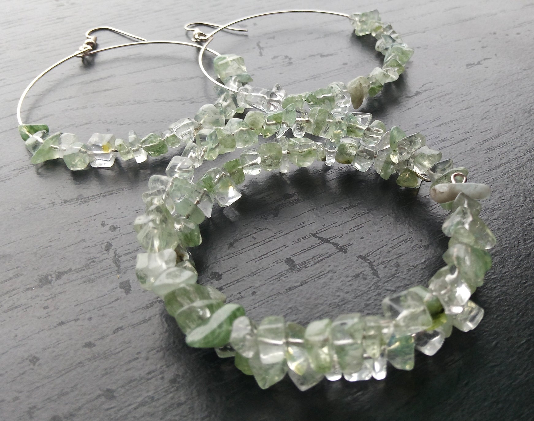 GLASS MOSS CHIP BEADS