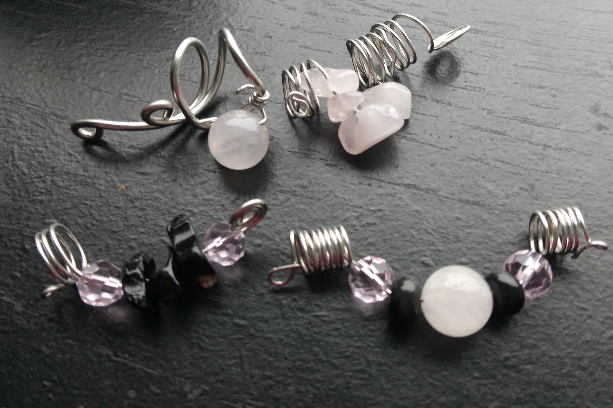 ROSE QUARTZ & ONXY loc coils