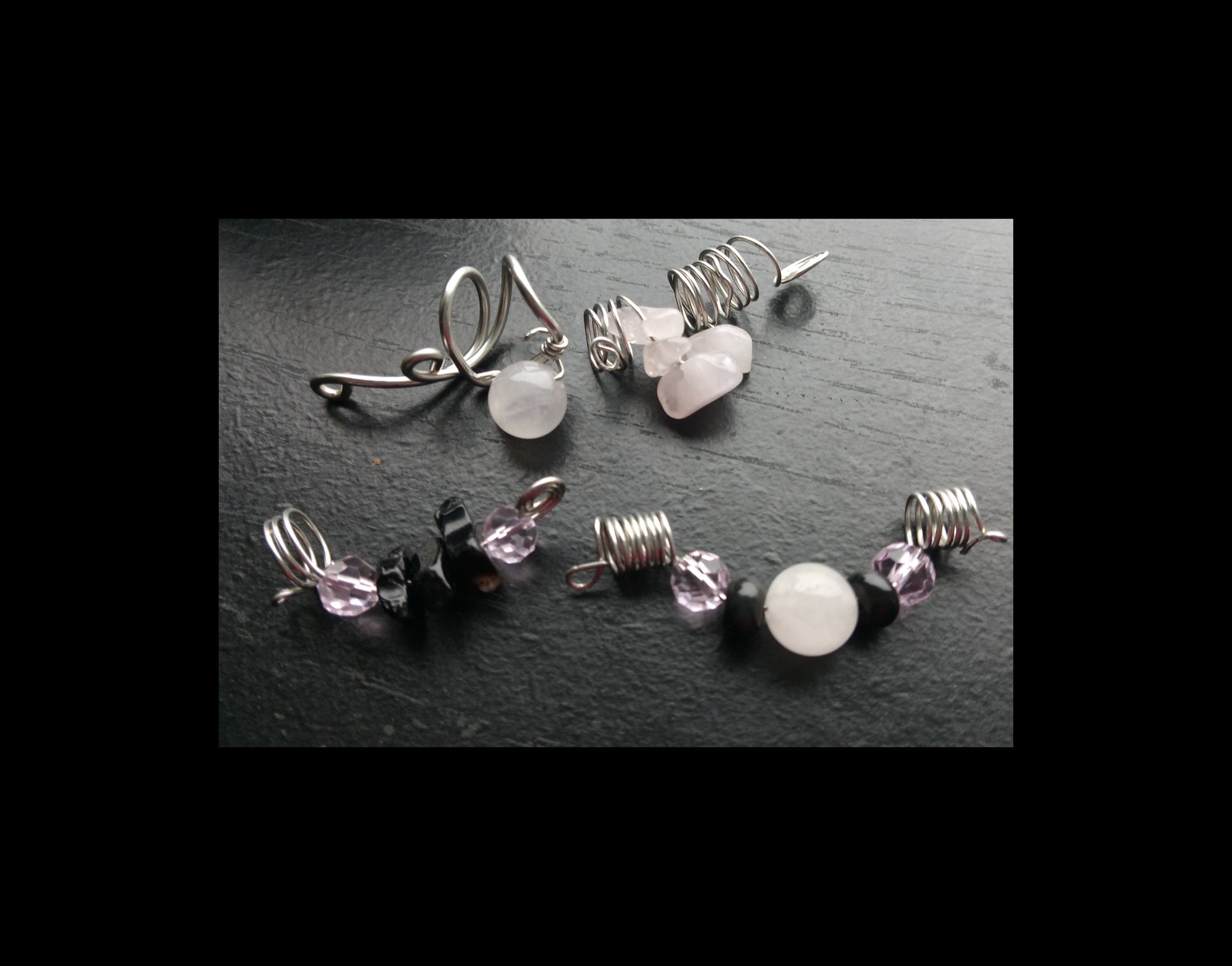 ROSE QUARTZ & ONXY loc coils