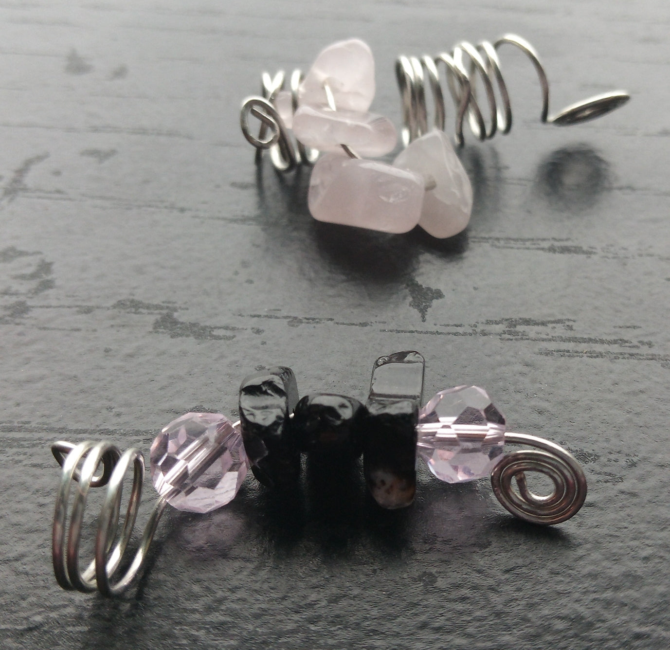 ROSE QUARTZ & ONXY loc coils