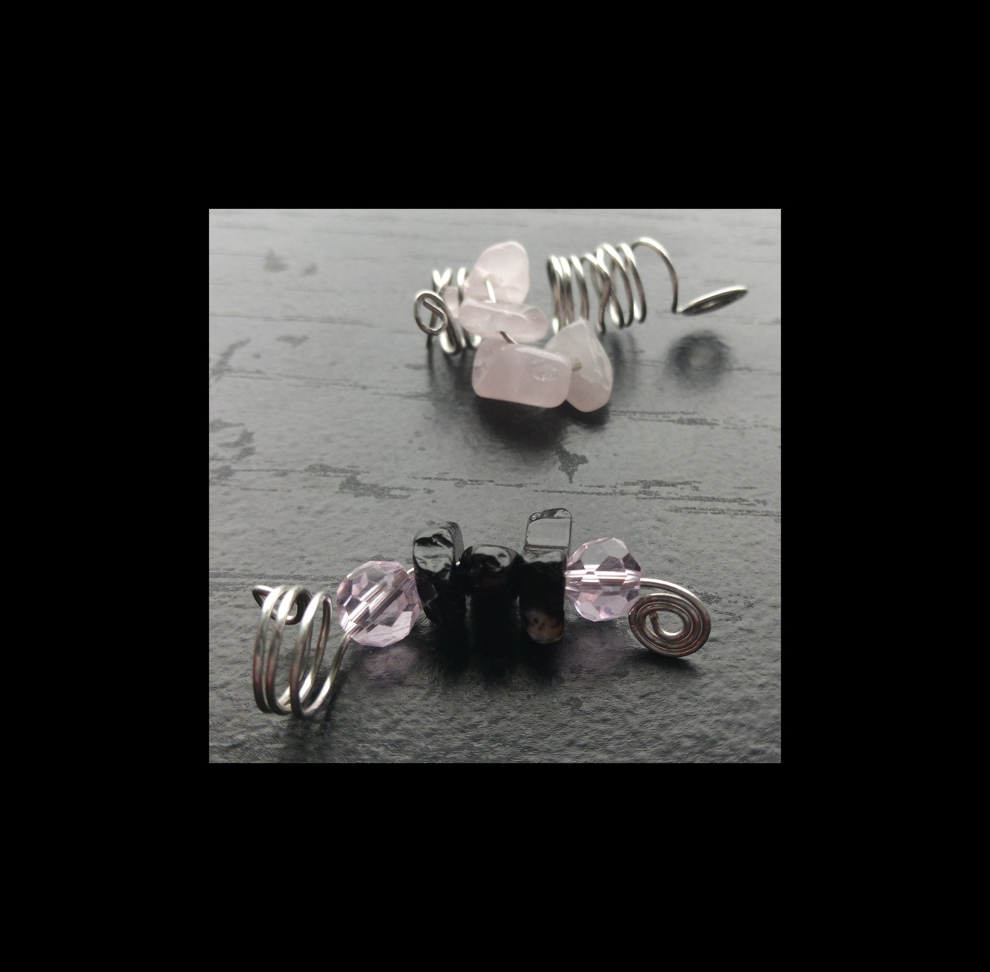 ROSE QUARTZ & ONXY loc coils