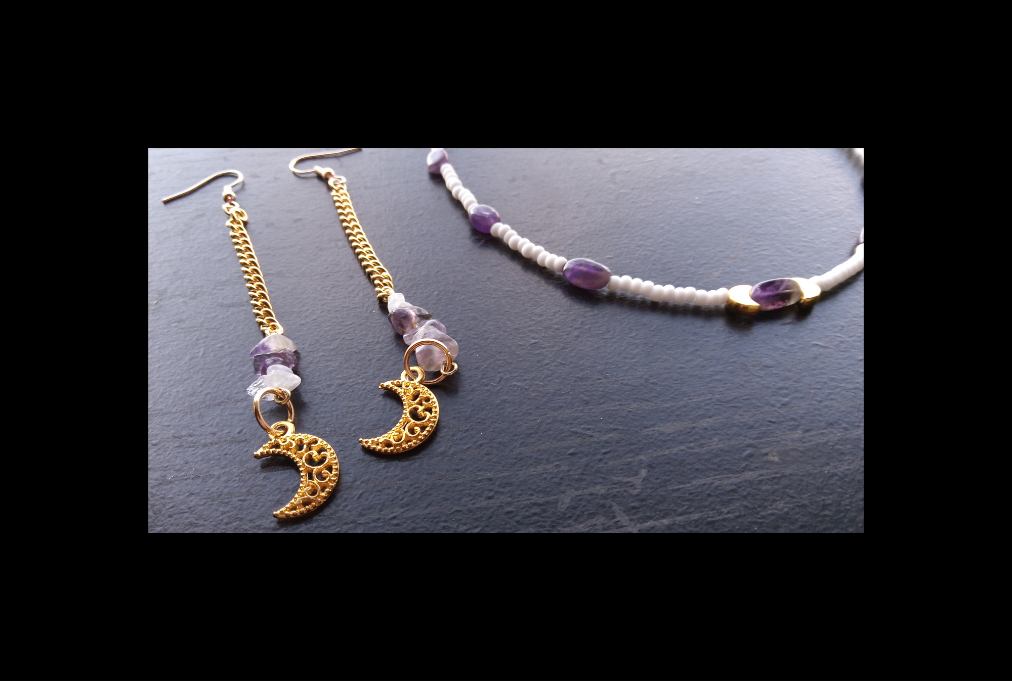 AMETHYST&MOONSTONE (layered necklace)