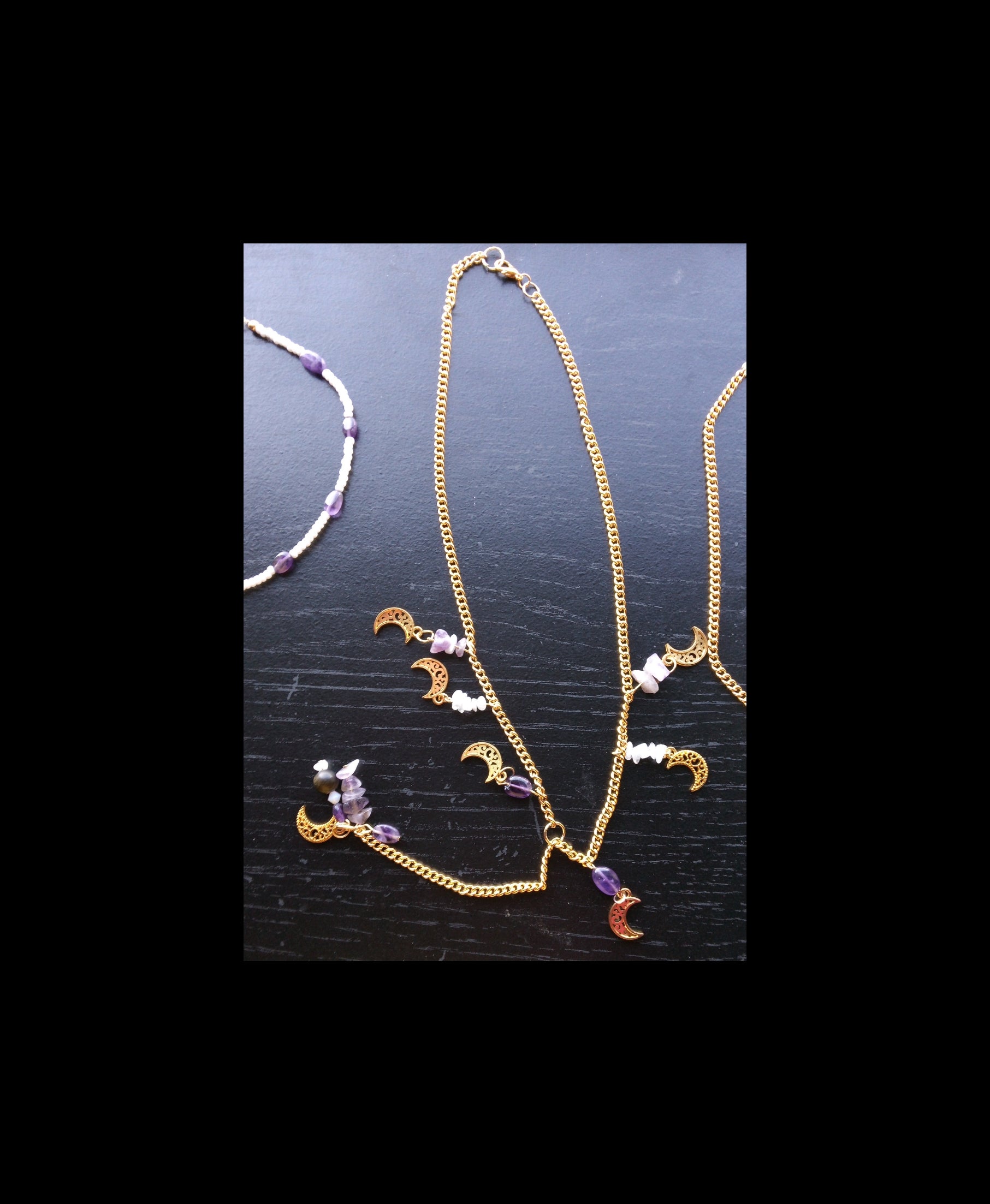 AMETHYST&MOONSTONE (layered necklace)