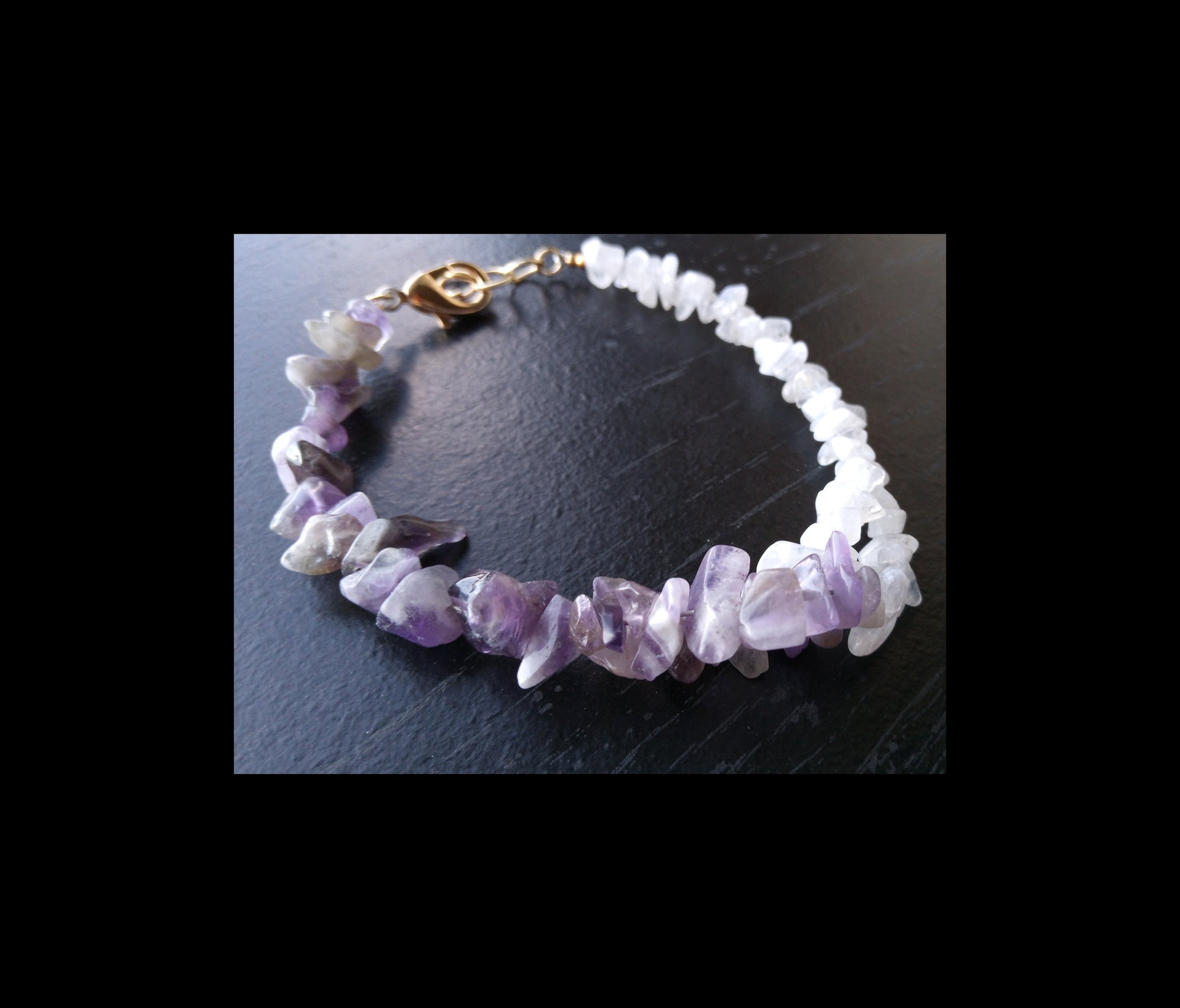 AMETHYST AND MOONSTONE ( infinity bracelet)