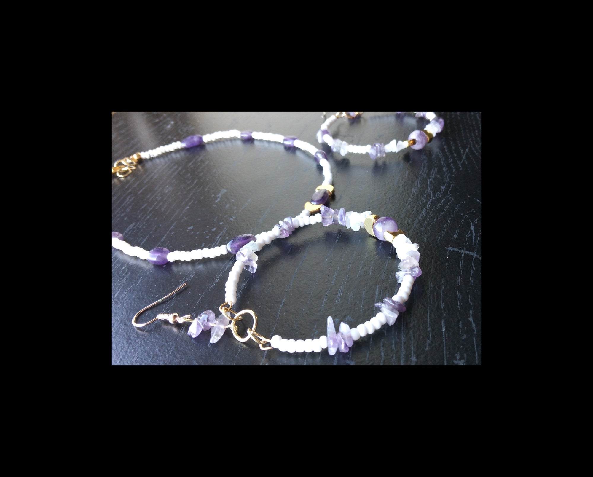 AMETHYST AND MOONSTONE ( COLLAR NECKLACE)