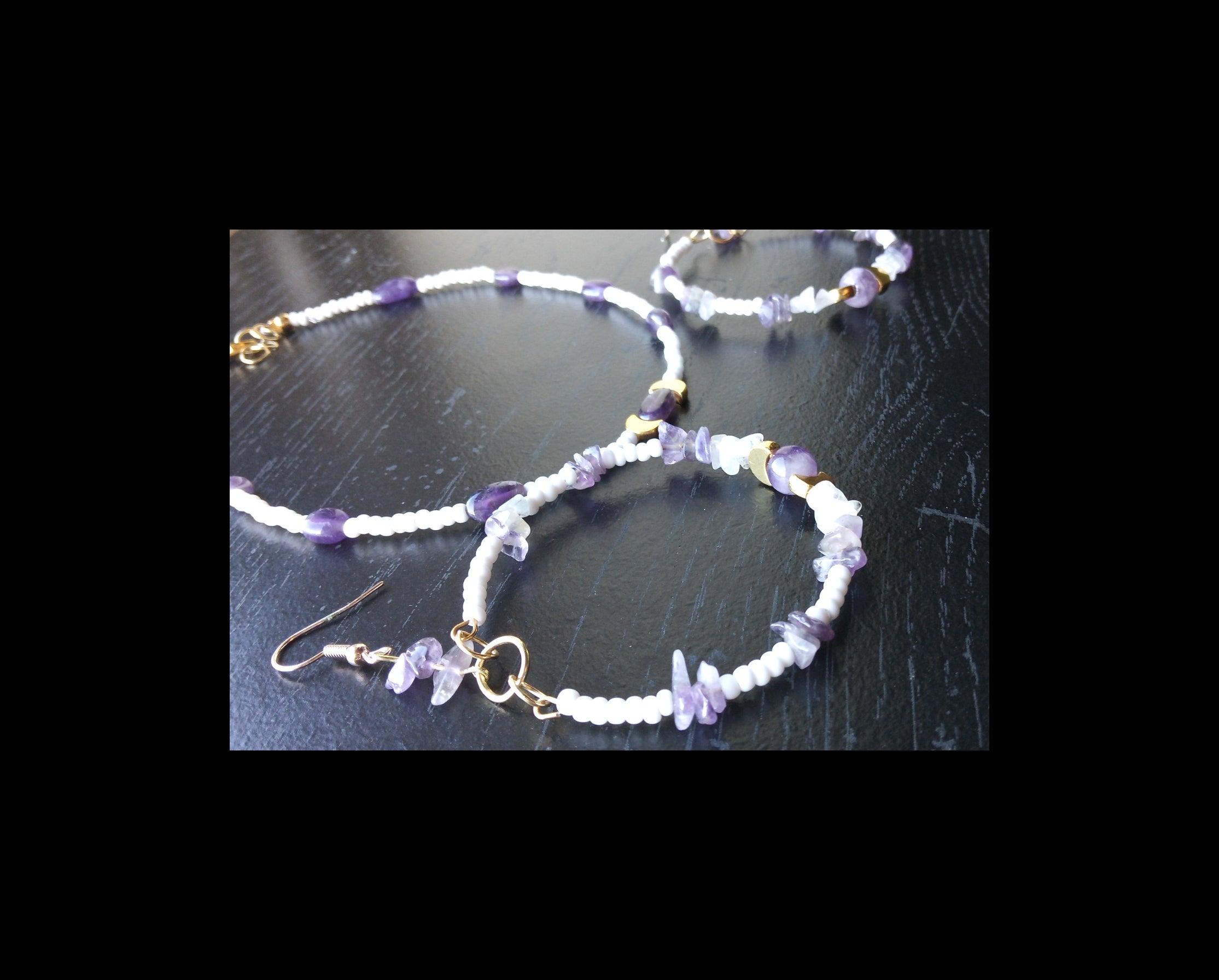 AMETHYST AND MOONSTONE ( COLLAR NECKLACE)