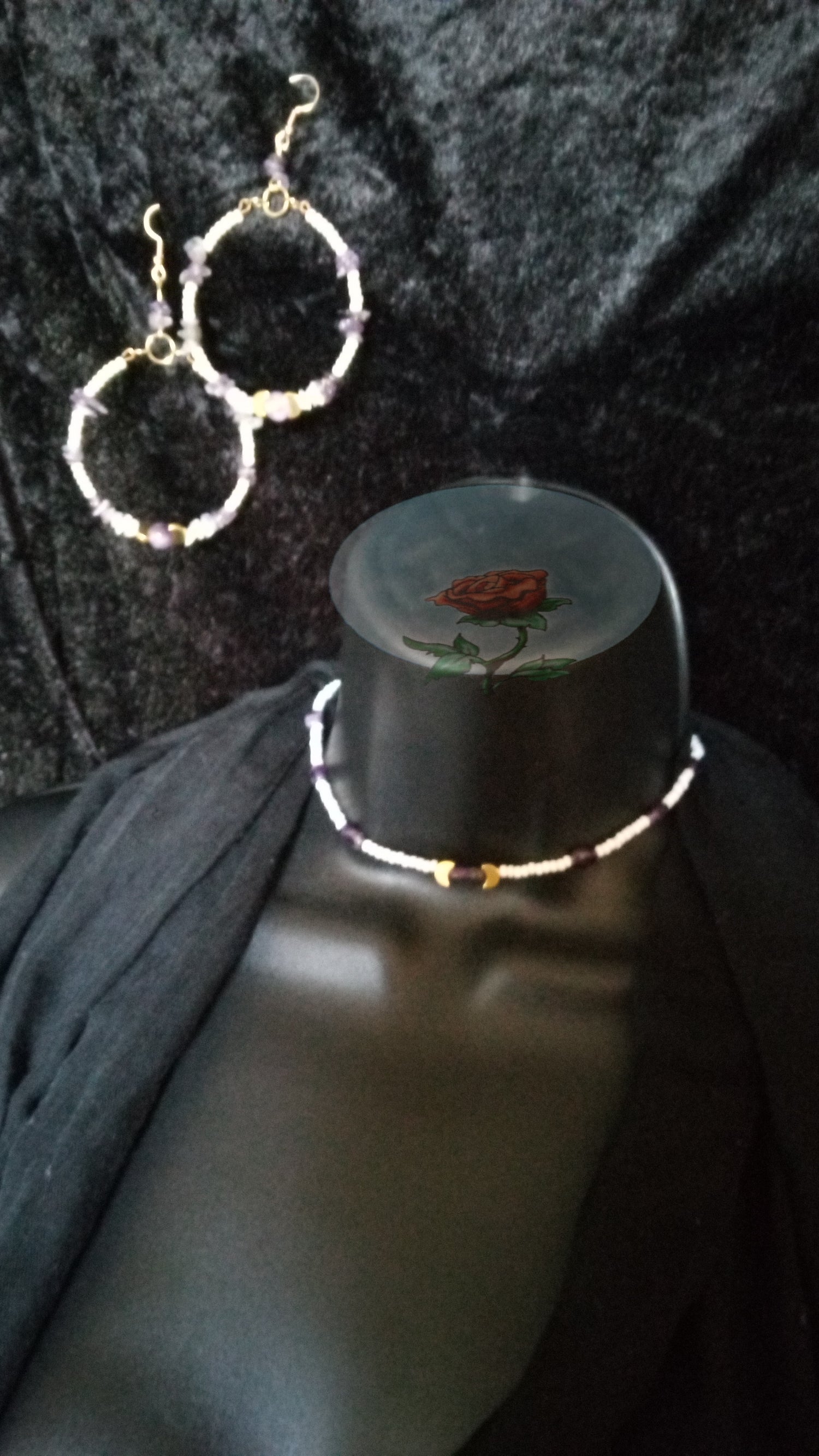 AMETHYST AND MOONSTONE ( COLLAR NECKLACE)
