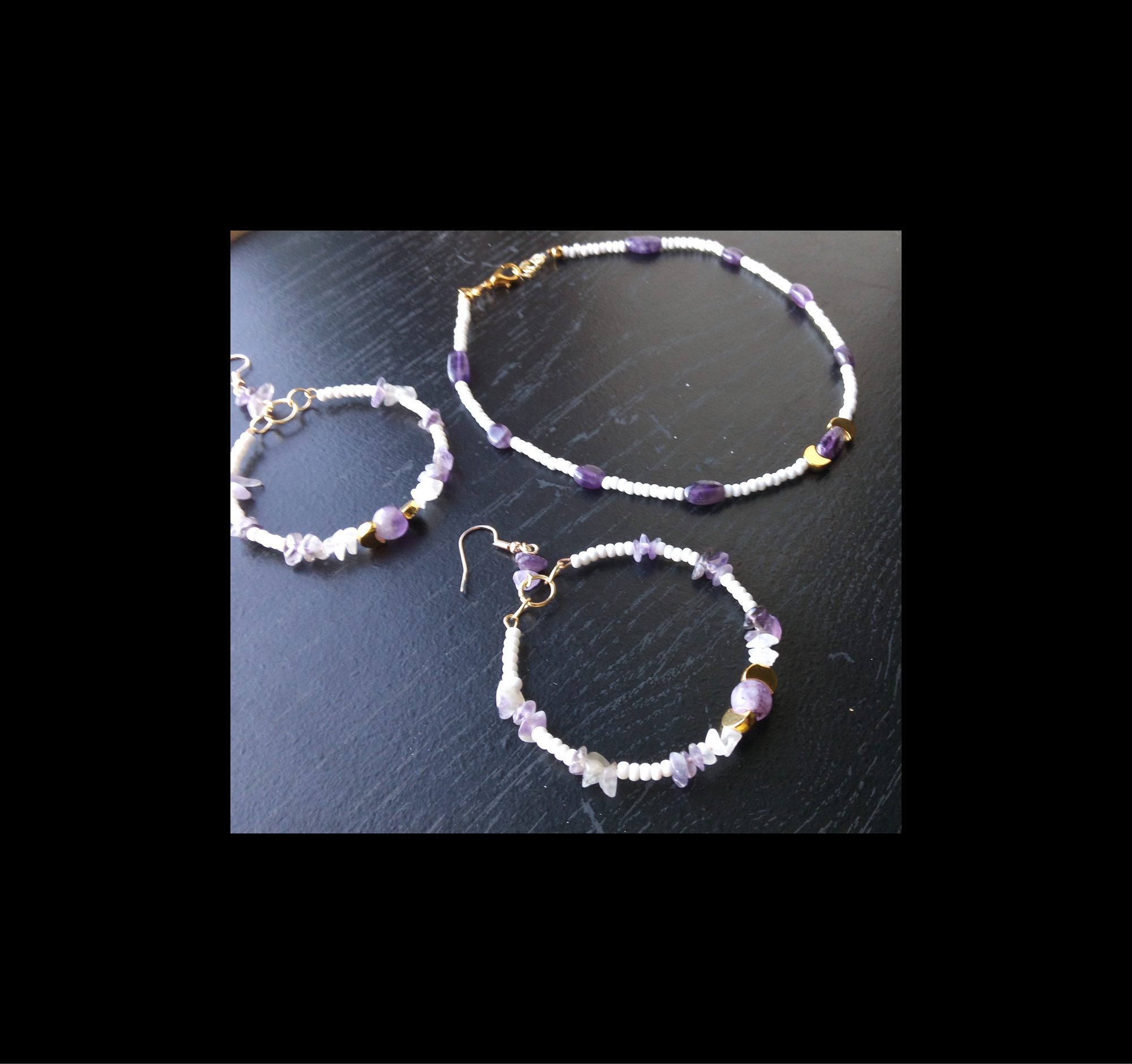 AMETHYST AND MOONSTONE ( COLLAR NECKLACE)