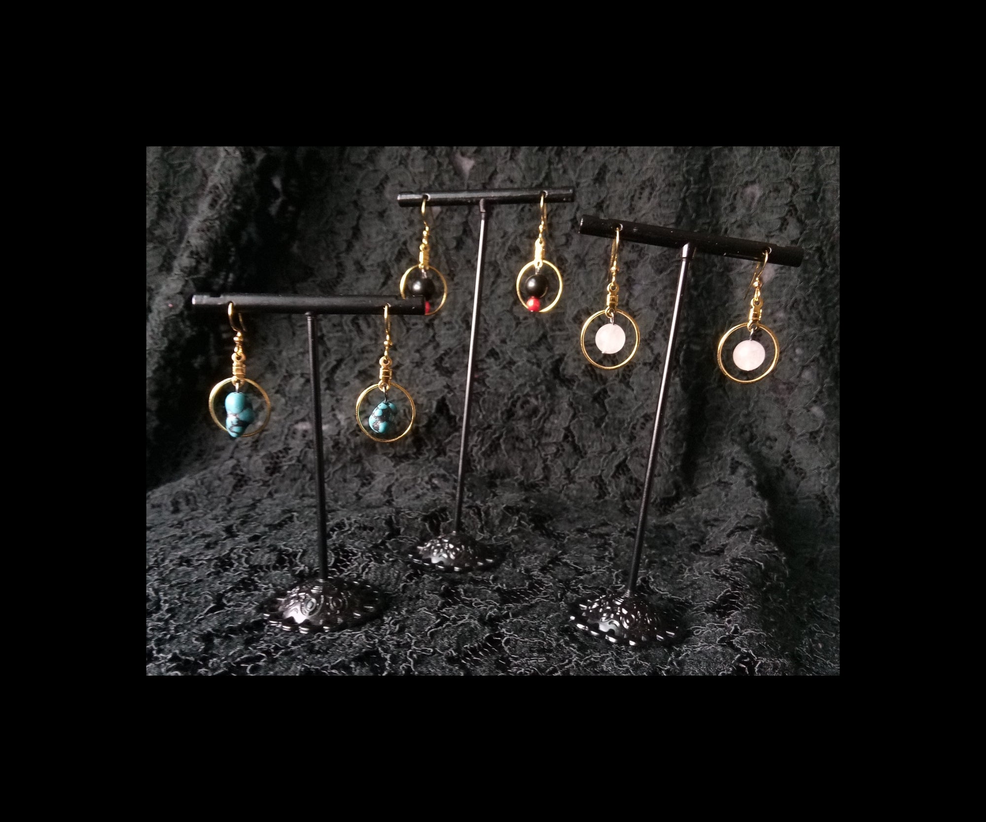 GEM DROPS ( DROP EARRINGS)