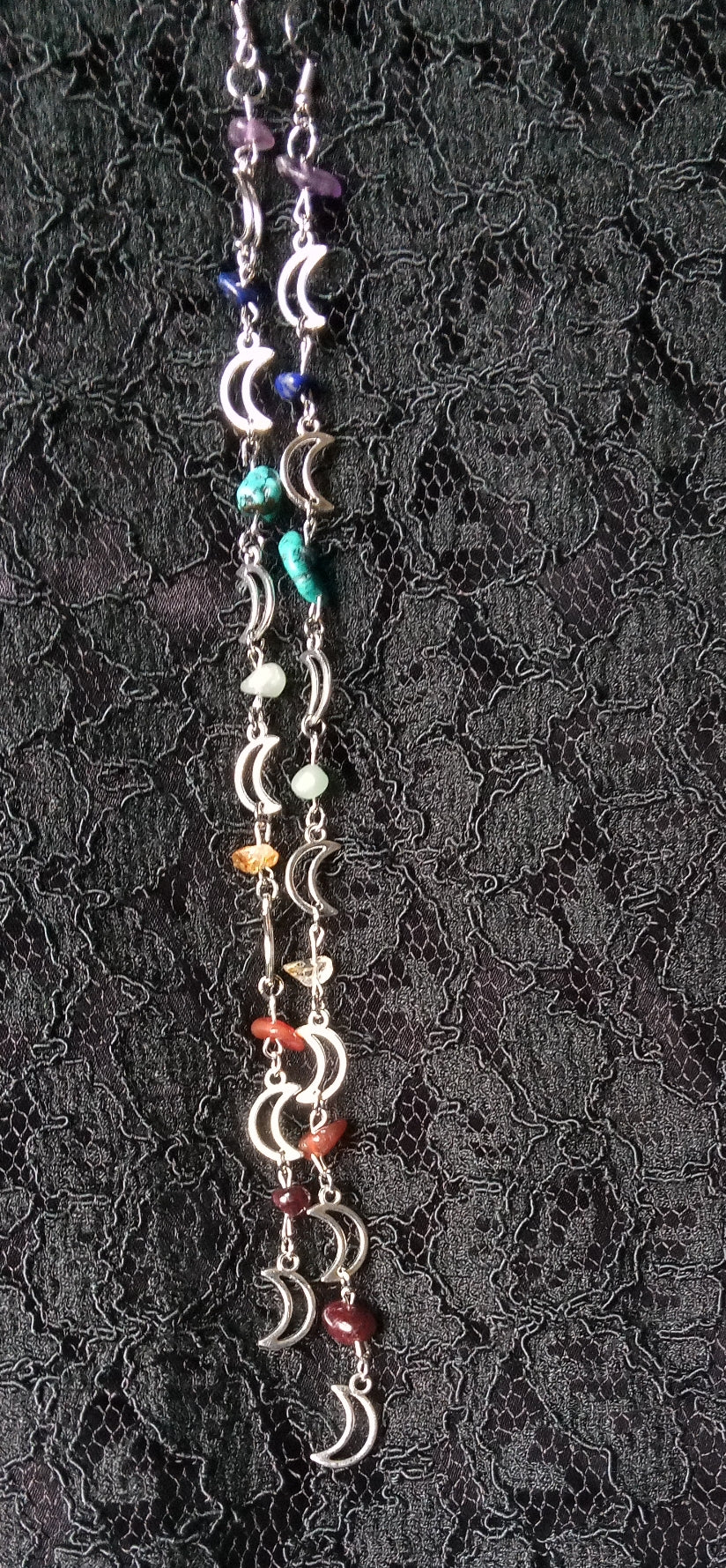 CHAIN LINK CHAKRA SHOULDER DUSTER EARRINGS
