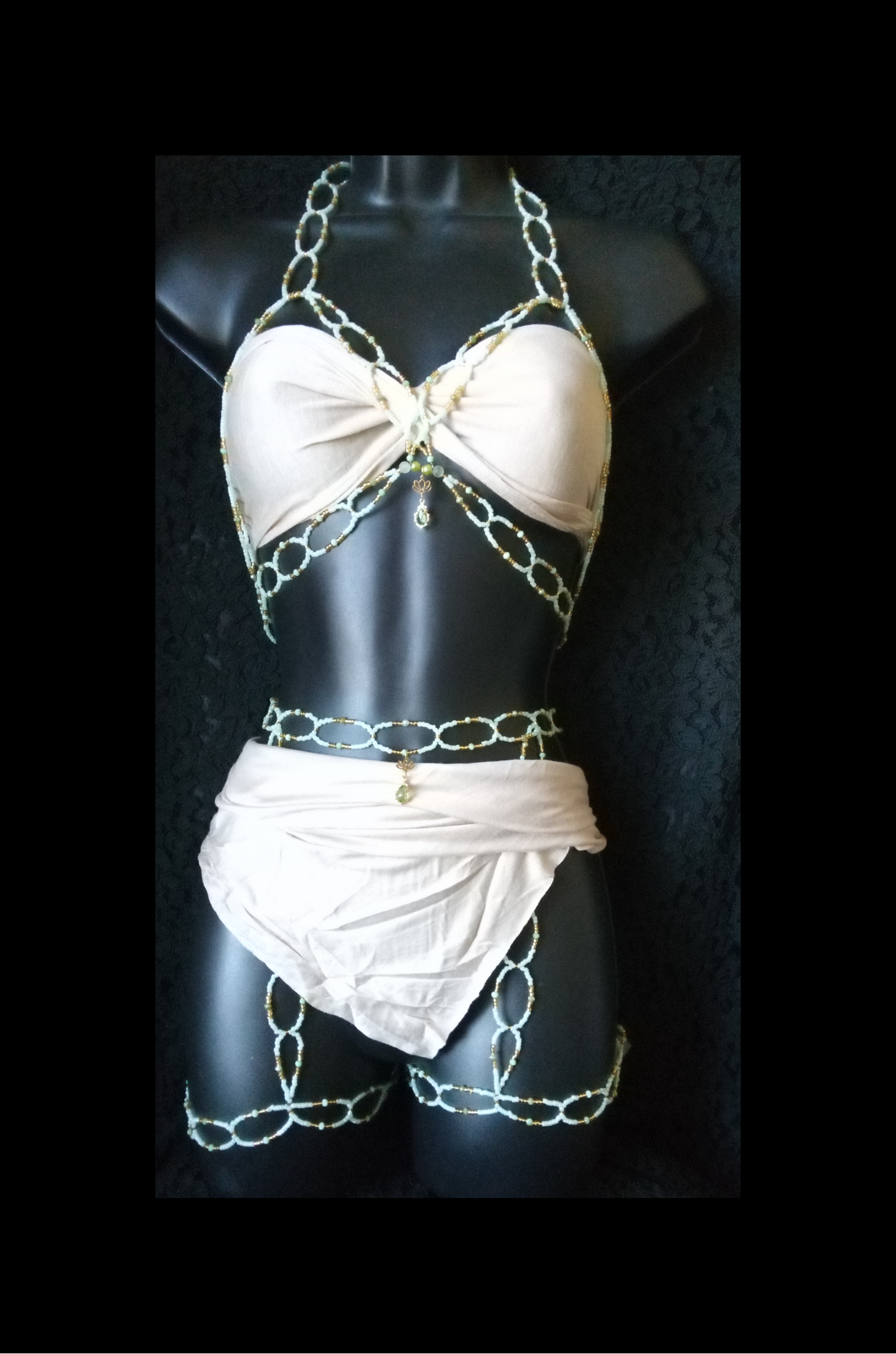LOTUS FLOWER ( BEADED BRA&BEADED GARTER )