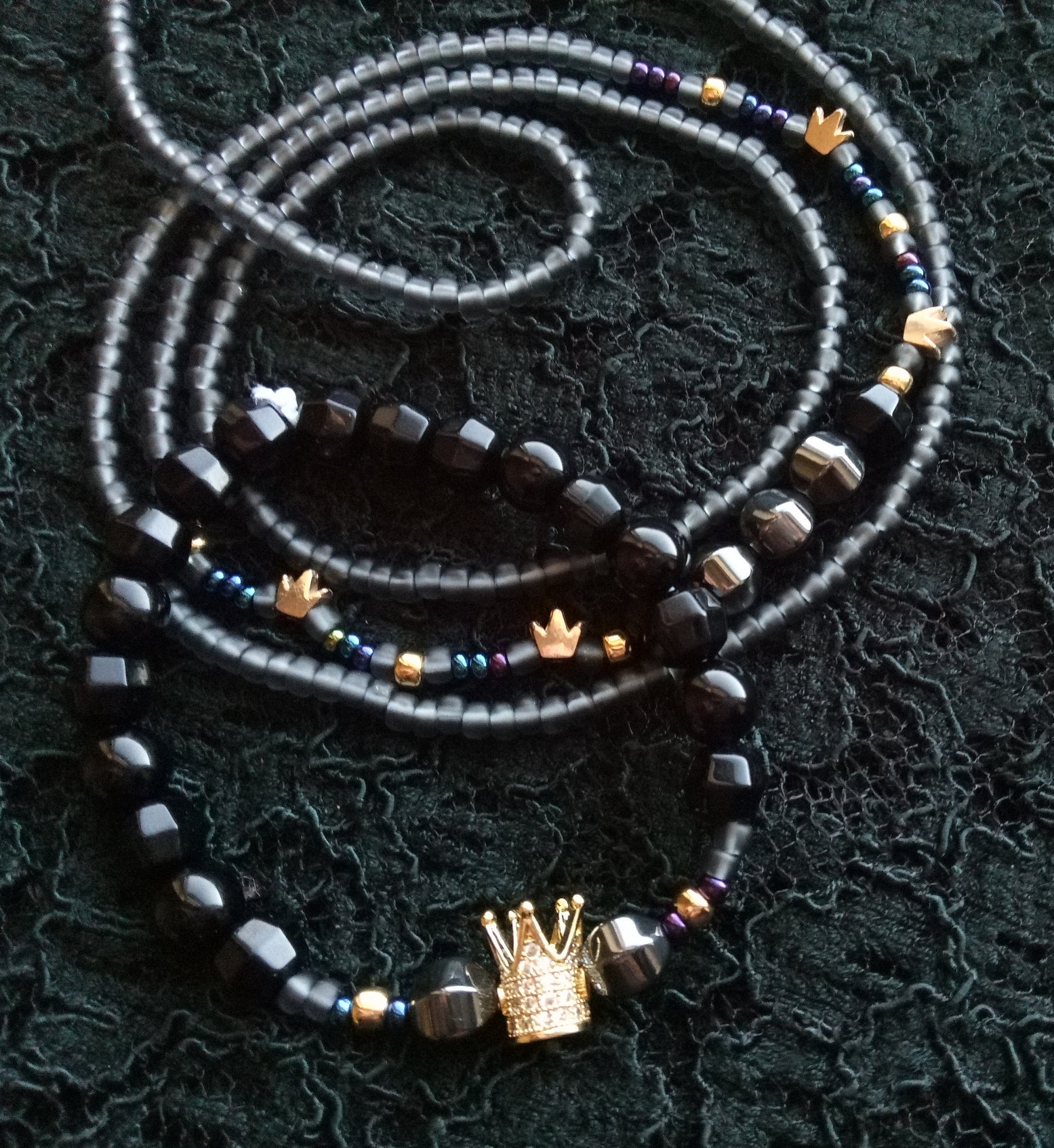 HIS QUEEN ...HER KING ( HEMATITE HIS&HERS SET )
