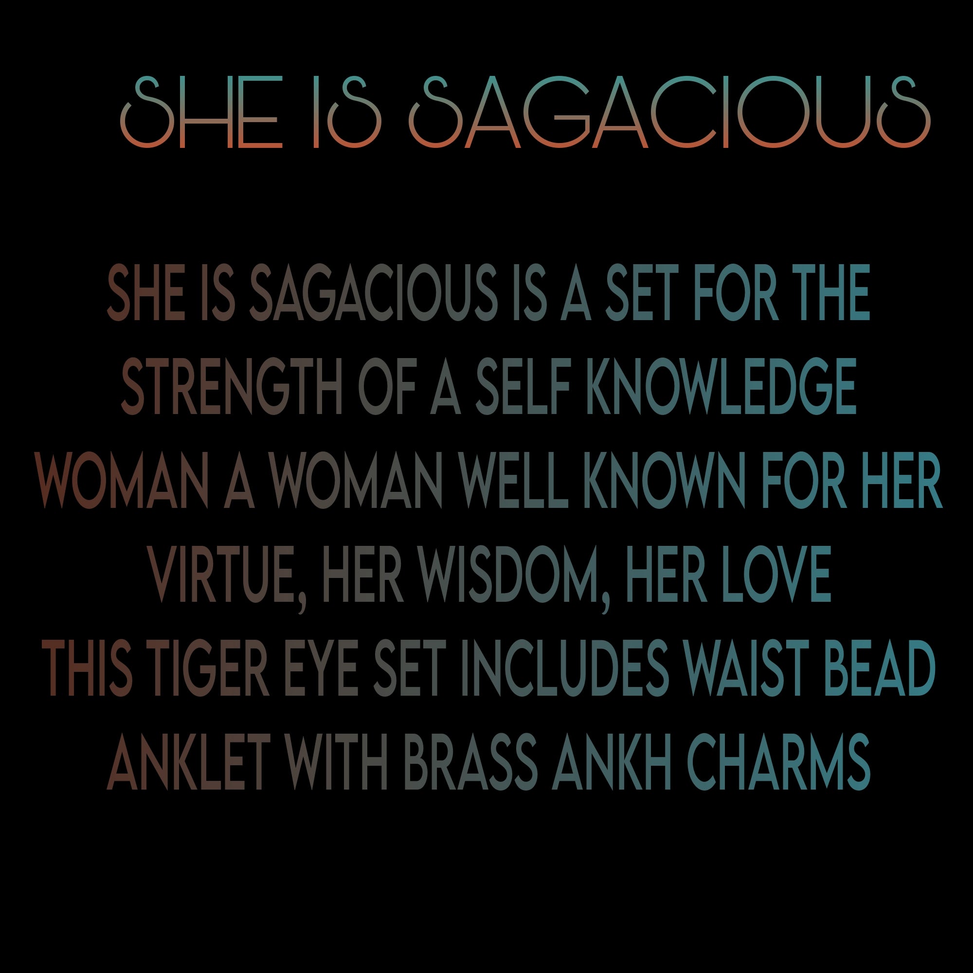 SHE IS SAGACIOUS ( TIGER EYE STRETCH CORD )