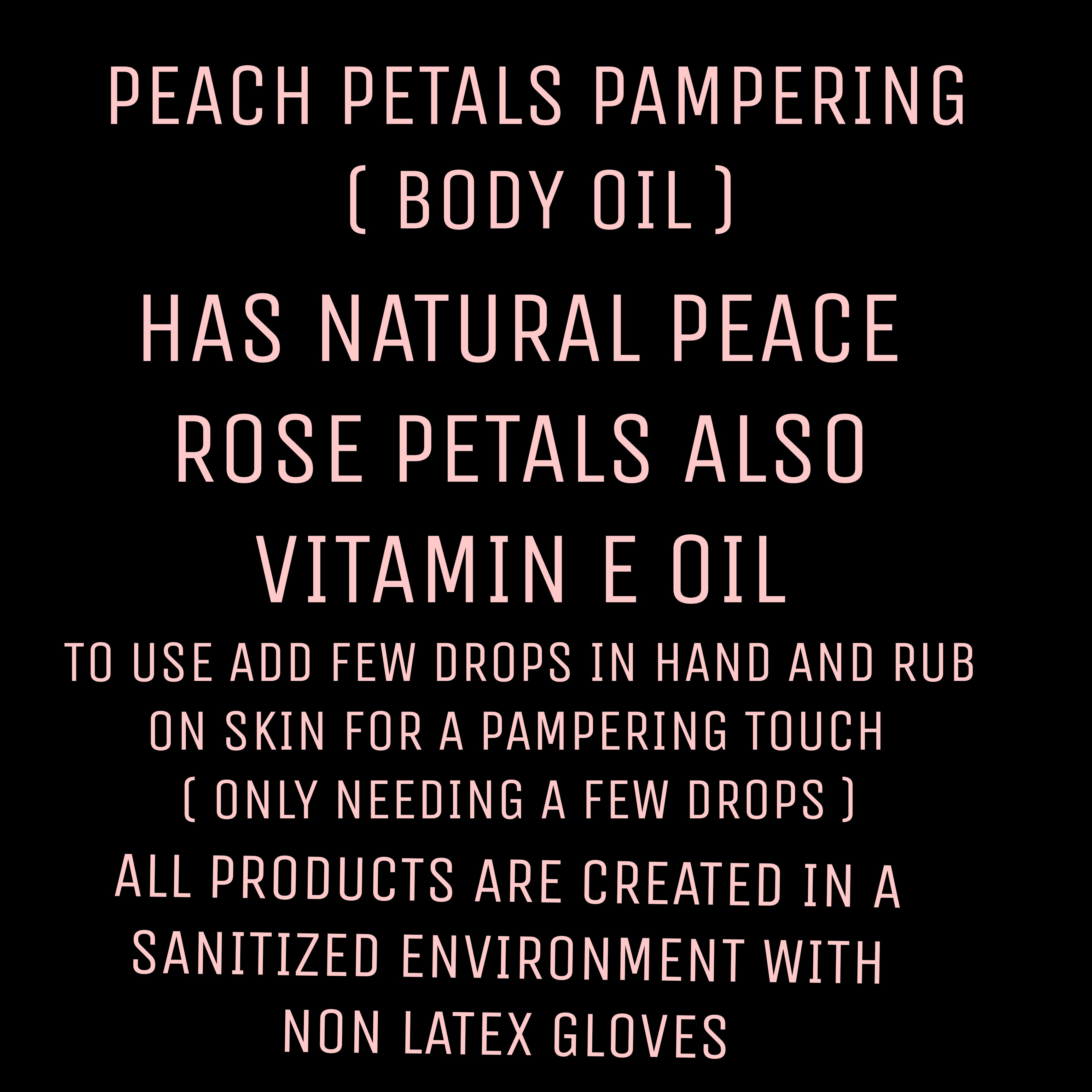 PEACH PETALS PAMPERING BODY OIL 1 oz bottle