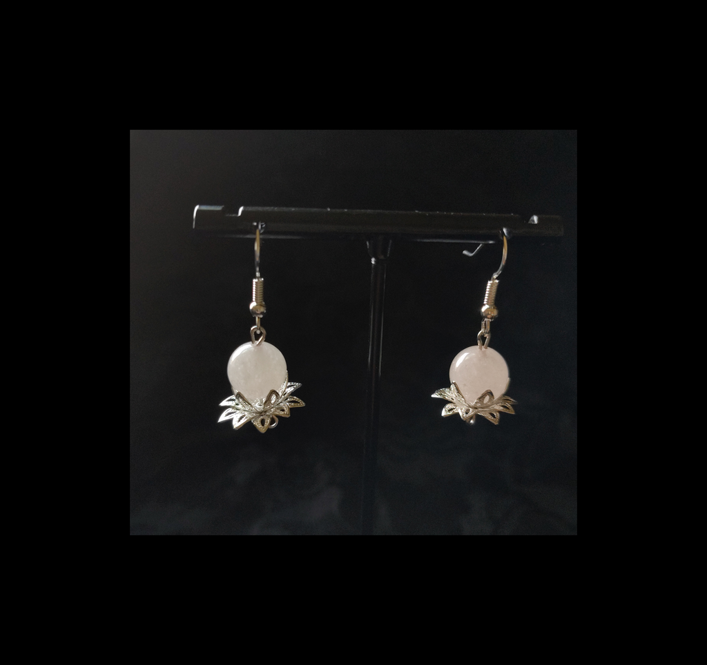 LOTUS FLOWER DROPS ( ROSE QUARTZ)
