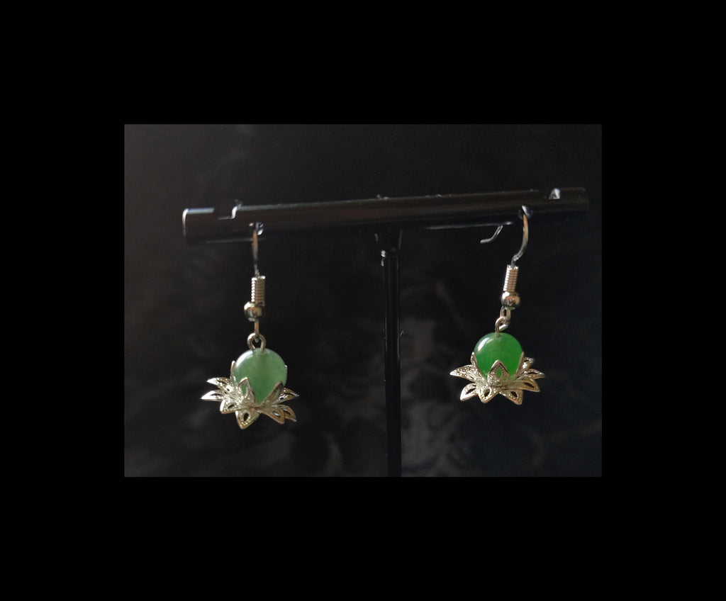 LOTUS FLOWER DROPS ( GREEN AVENTURINE)